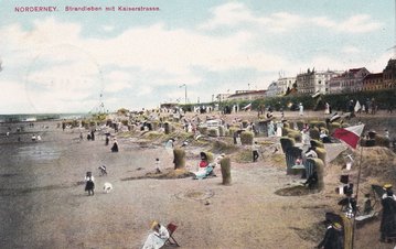 Aufnahme Strandleben auf Norderney um 1910